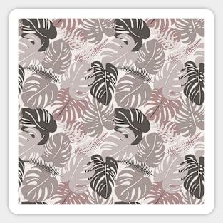 Seamless pattern with tropical monstera leaves. Sticker